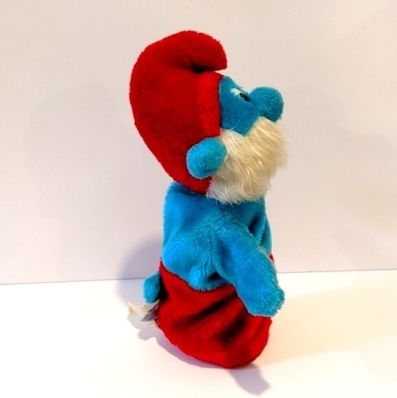 2/$20 Vintage Papa Smurf plush hand puppet 13” - Picture 3 of 8